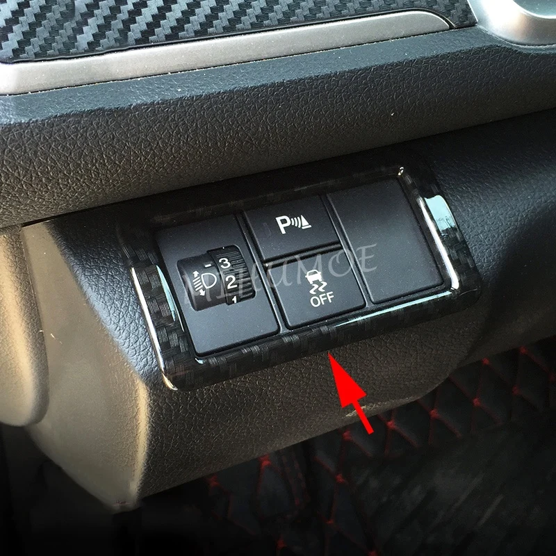 For Honda Civic 2016-2021 Carbon Fiber Interior Dashboard Switch Cover Surrounds Trims
