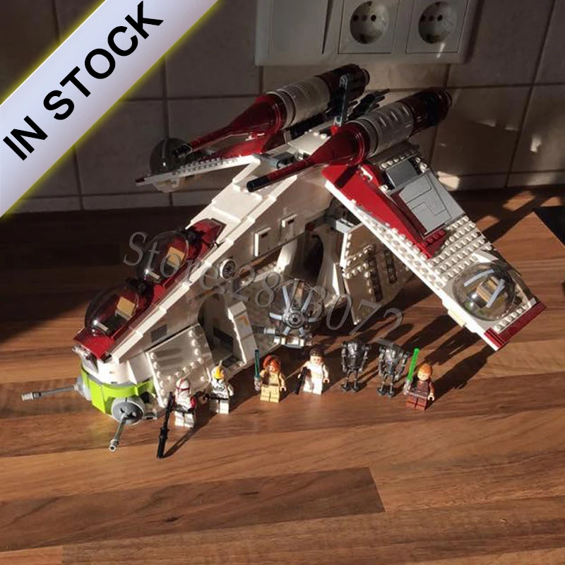 

In Stock 10134 Series The Republic Gunship 1175pcs Building Star Blocks Wars Compatible with 75021 Bricks Toys Gifts