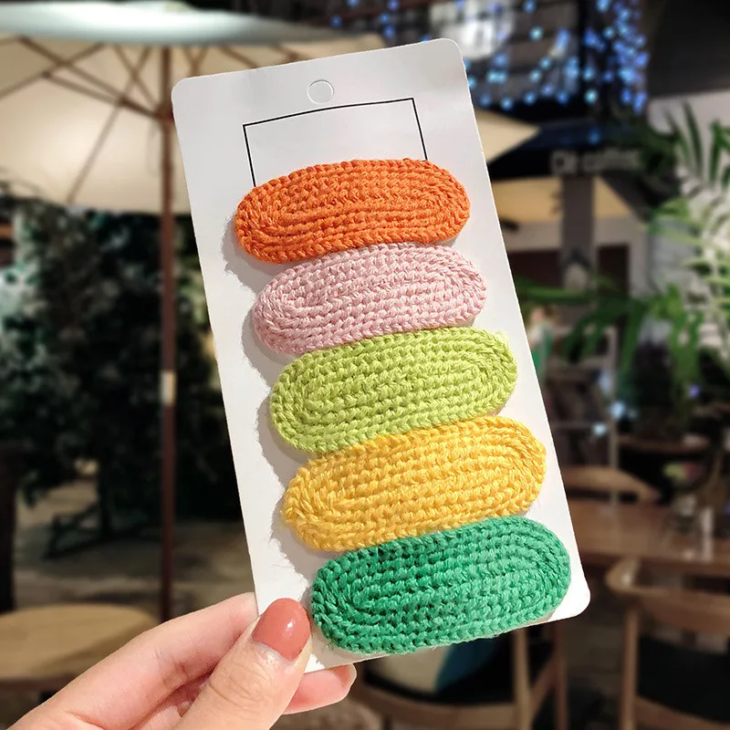 Новинка Простые разноцветные шерстяные плетеные заколки в Корейском стиле для