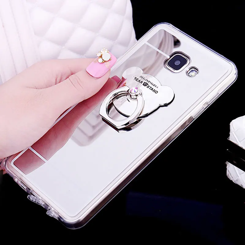 Модный зеркальный мягкий чехол подставка для Samsung Galaxy A5 A6 A7 A8 A9 J3 J5 J6 J7 J8 2017 2018