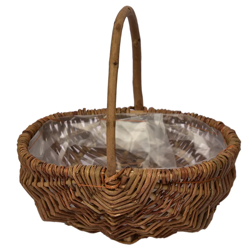 

1 pcs Handmade Weaving Wicker Basket Semicircle Straw Planter Fruit Basket Storage Hanging Basket Decoration Garden Balcony