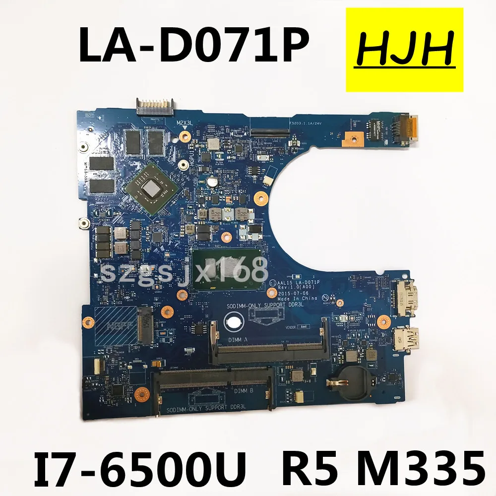 

For DELL Inspiron 5459 5759 15 5559 Laptop Motherboard W / I7-6500U R5 M335 4GB-GPU CN-0F1J0W AAL15 LA-D071P MB