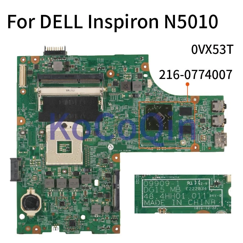 For Dell Inspiron 15r N5010 Notebook Mainboard Cn-0vx53t 0vx53t 09909-1  Dg15 Mb 48.4hh01.011 Laptop Motherboard Hm57 Ddr3 - Laptop Motherboard -  AliExpress