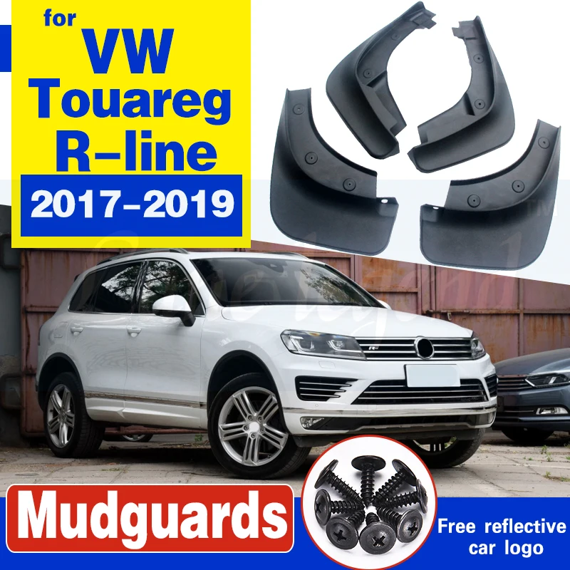 Car Front and Rear Mud Flaps Splash Guards Fender Mudguard 4Pcs Tuqiang For V olkswagen Touareg R-Line 2018-2019 