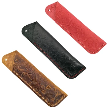 

Handmade Leather Double Pen Case Holder for Ballpoint Pen Fountain Pen Sleeve Pen (Brown)