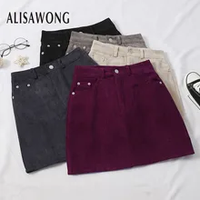 Корейская женская мини-юбка-карандаш, модная винтажная тонкая уличная бархатная юбка с высокой талией, одежда