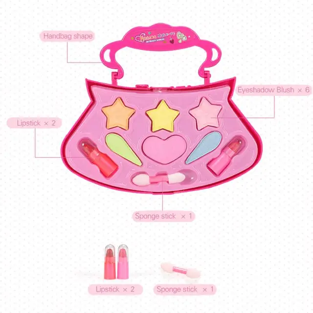 Girls Princess Makeup Set Eco-friendly Cosmetic Pretend Play Kit Kids Toy Gift Kids Princess Fashion Beauty Set Pretend Play Toy 4