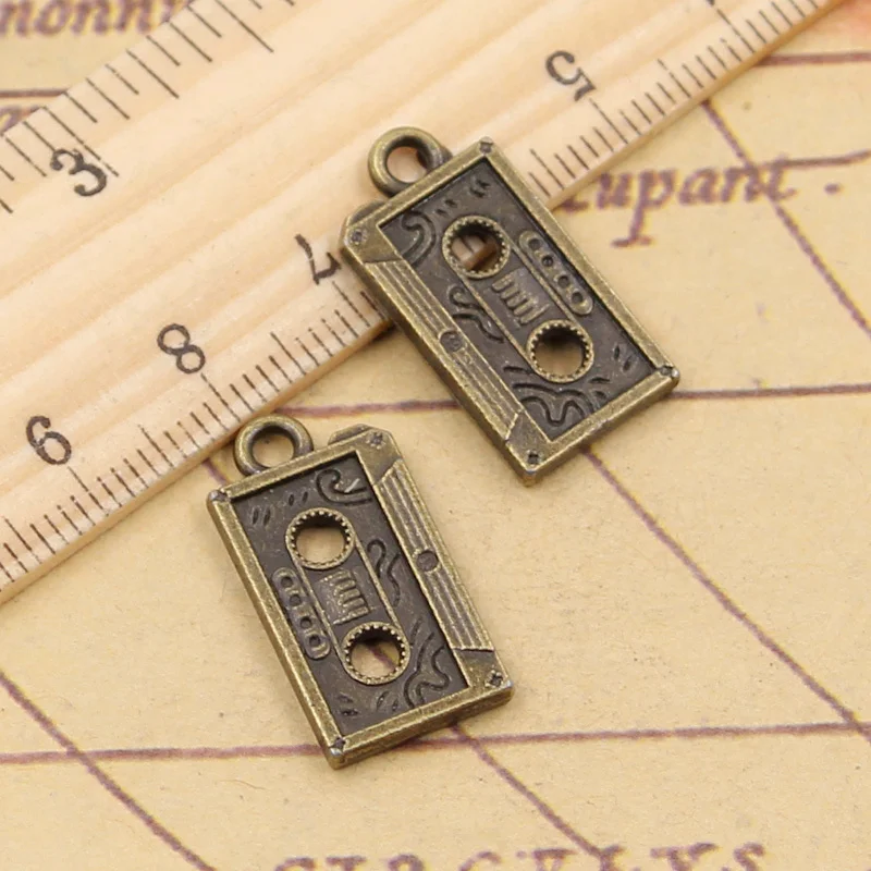 10pcs 매력 마그네틱 테이프 23x12mm 티벳 청동 실버 컬러 펜던트 골동품 보석 만들기 DIY 수제 공예