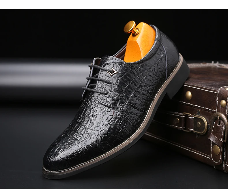Misalwa/брендовые Классические Мужские модельные туфли в деловом стиле; винтажные кожаные мужские повседневные туфли-оксфорды; Цвет Черный; большие размеры 37-48