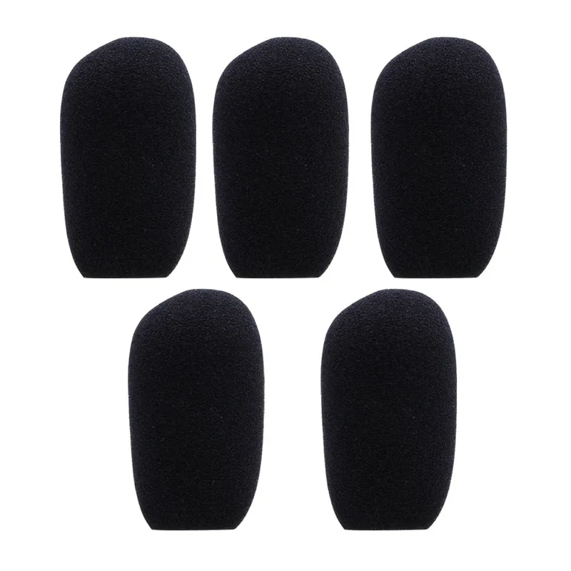 

5PCS Black Microphone Headset Foam Sponge Windscreen Mic Cover 5 Sizes AXYF