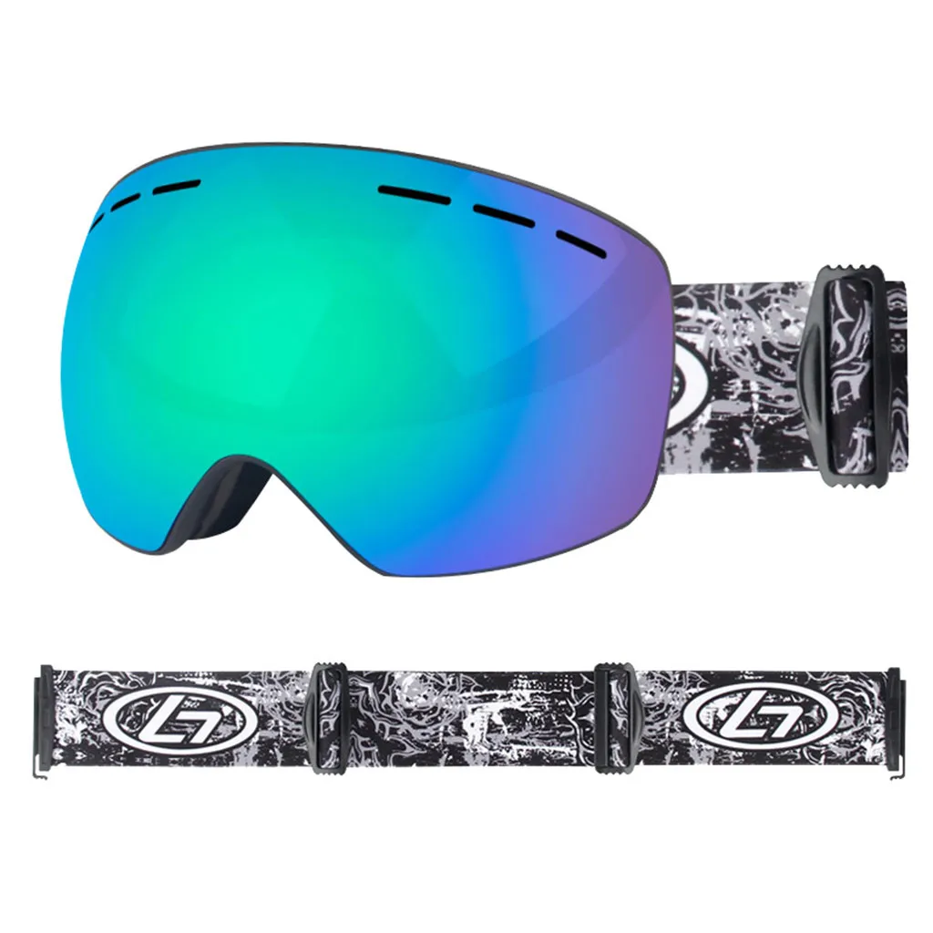 B Ski Goggles Double Anti-fog And Anti-uv Adult Spherical Double-layer Ski Goggles Ski Mask Glasses Skiing Men Women Snow Snowboar - Цвет: B