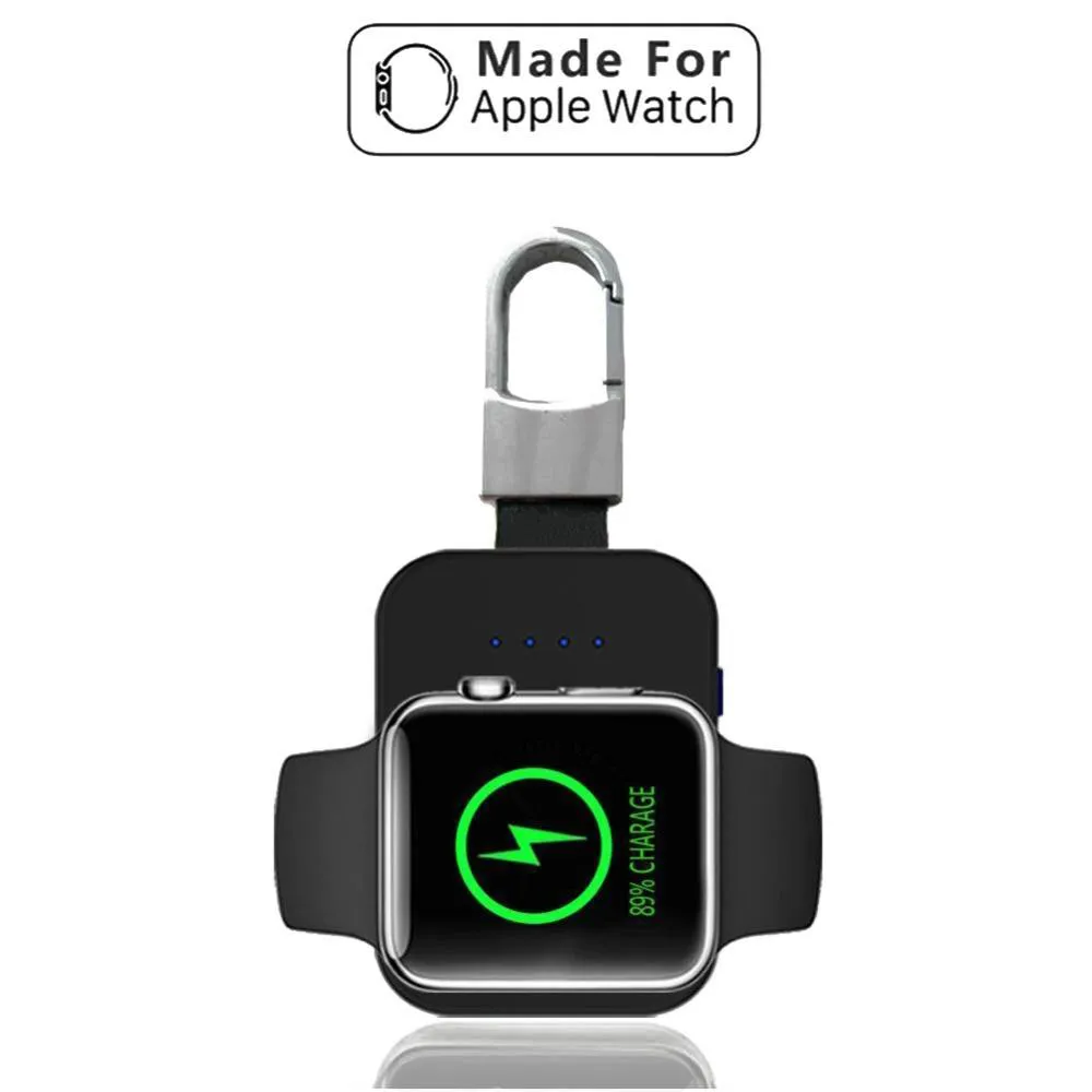 

QI Wireless Charger Power Bank for iWatch 1 2 3 4 Portable Mini Wireless Charger External Battery Pack Key Chain for Apple Watch