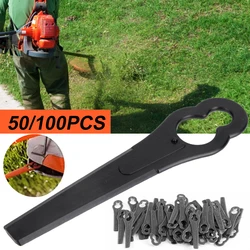 100 pçs cortador de lâmina de plástico cortador de grama aparador de grama jardim gramado lâmina de reposição peças ferramenta jardinagem
