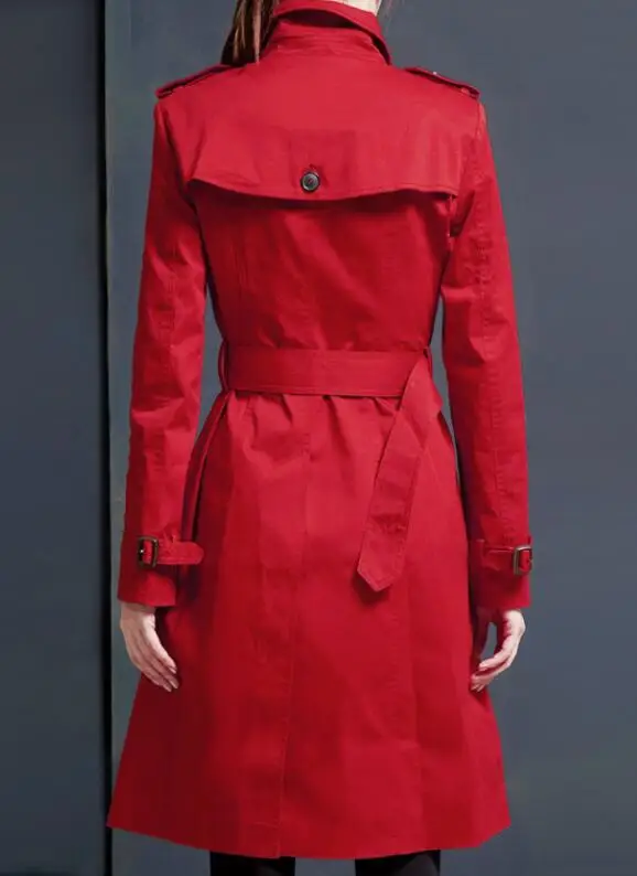 S-6XL Hot Spring Women New Fashion Personalized Large size customizatio Mid-length long double-breasted lapel trench coat