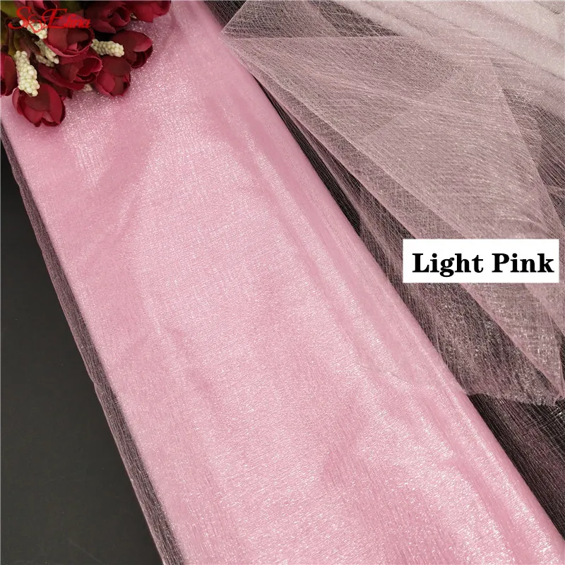light pink 48 см х 10 м тюль рулон прозрачная органза ткань день рождения, мероприятие, вечеринка принадлежности для свадьбы украшение арки 6Z SH015-1 - Цвет: light pink