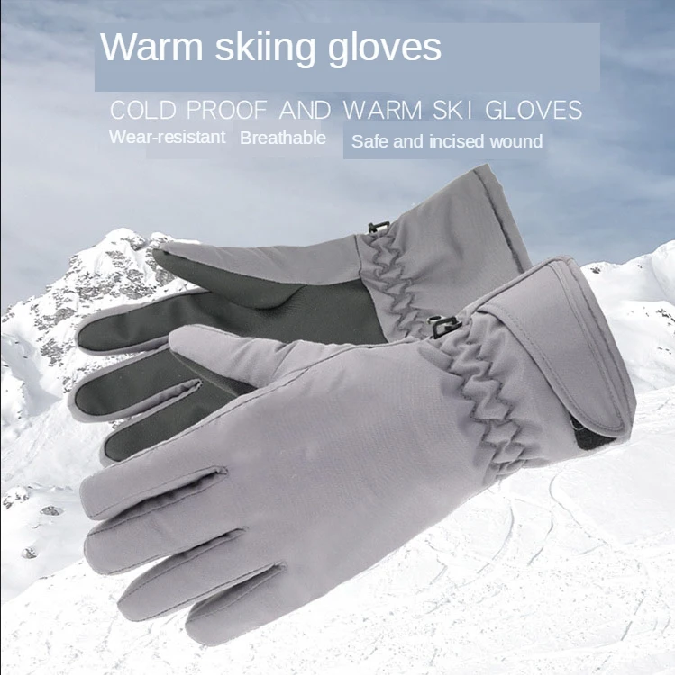 

Cold-Proof Ski Gloves Waterproof Winter Gloves Cycling Camping Fluff Warm Gloves for Cold Weather Windproof Anti Slip