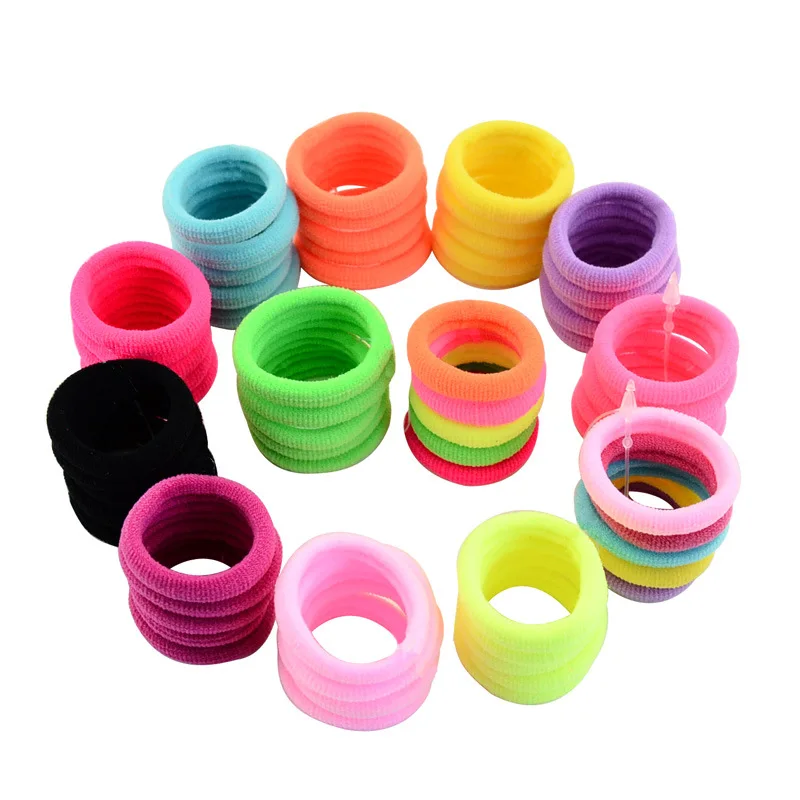 3cm Seamless Fluorescent Color Rubber Band Korean Version of High Elastic Hair Rope Hair Tie Hair Accessories Headwear