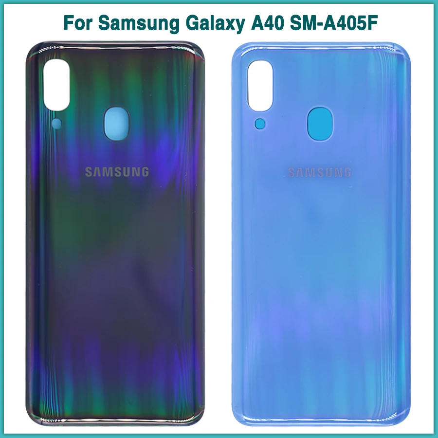 

New A40 Rear Housing Case For Samsung Galaxy A40 SM-A405F A405 A405F Battery Back Cover Door Rear Cover Glass Repair Part
