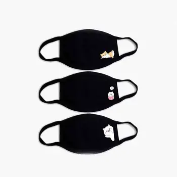 

Cartoon Anti Reusable Face Masks windproof Mouth Mask double Women Mouth-muffle Riding black Mask Cover 2020 new