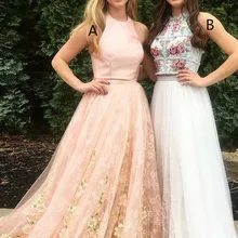 Из двух частей платье выпускного вечера жемчужина развертки поезд Белый Тюль платье выпускного вечера с аппликацией бисером кисточкой