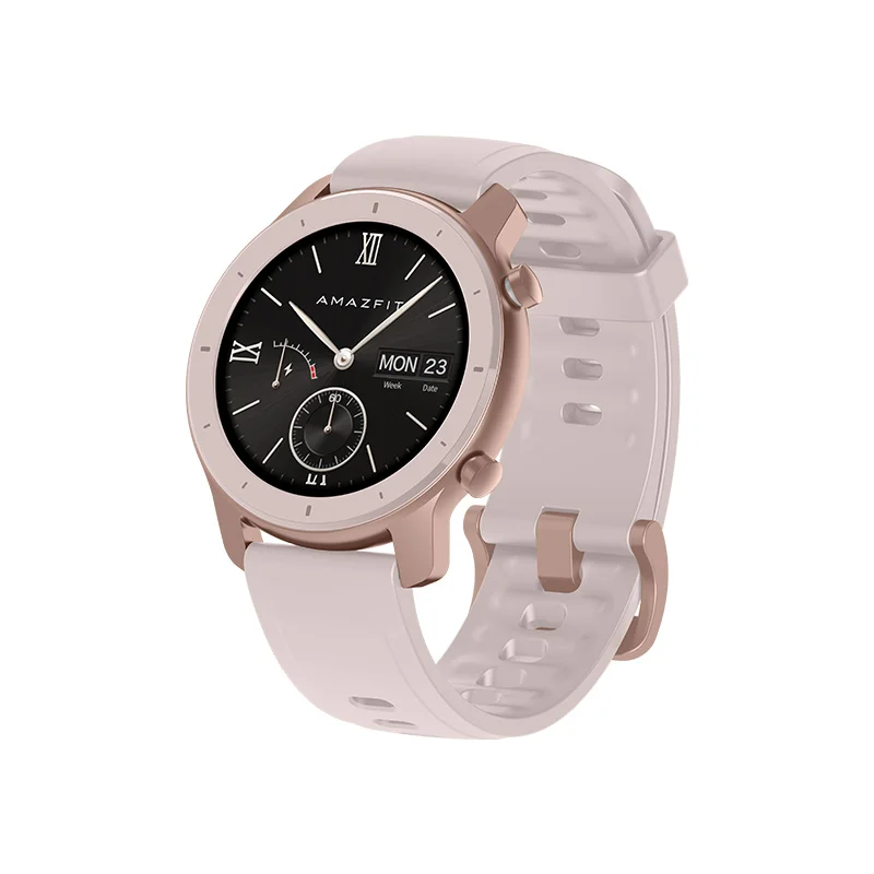 Глобальная версия Amazfit GTR 42 мм Смарт часы Huami 5ATM водонепроницаемые Смарт часы 24 дня батарея gps управление музыкой для Android IOS - Цвет: 42mm Pink