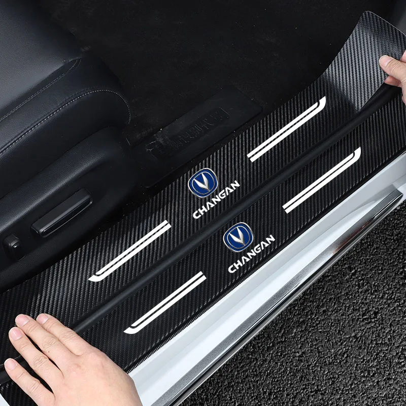 For Changan CS95 Carbon fiber Car Stickers Sill Scuff Plate Pedal Cover Trim Auto Anti-scratch protection decals on the trunk | Автомобили