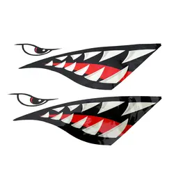 2x зубы акулы наклейки Наклейка Рыбалка лодка каноэ каяк графика аксессуары + синий плавающий ключ Chai