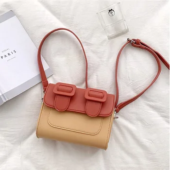 

Panelled Color Style Crossbody Bags For Women 2020 Shoulder Messenger Bag Female PU Leather Lady Shoulder Bags Travel Totes Sac