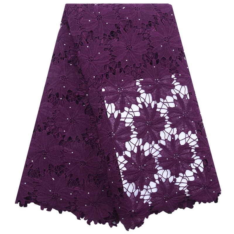 

Latest African Lace Fabric High Quality Tulle Lace Fabric 5 Yards Embroidery For Wedding Nigerian Lace Fabric Water Soluble 1831