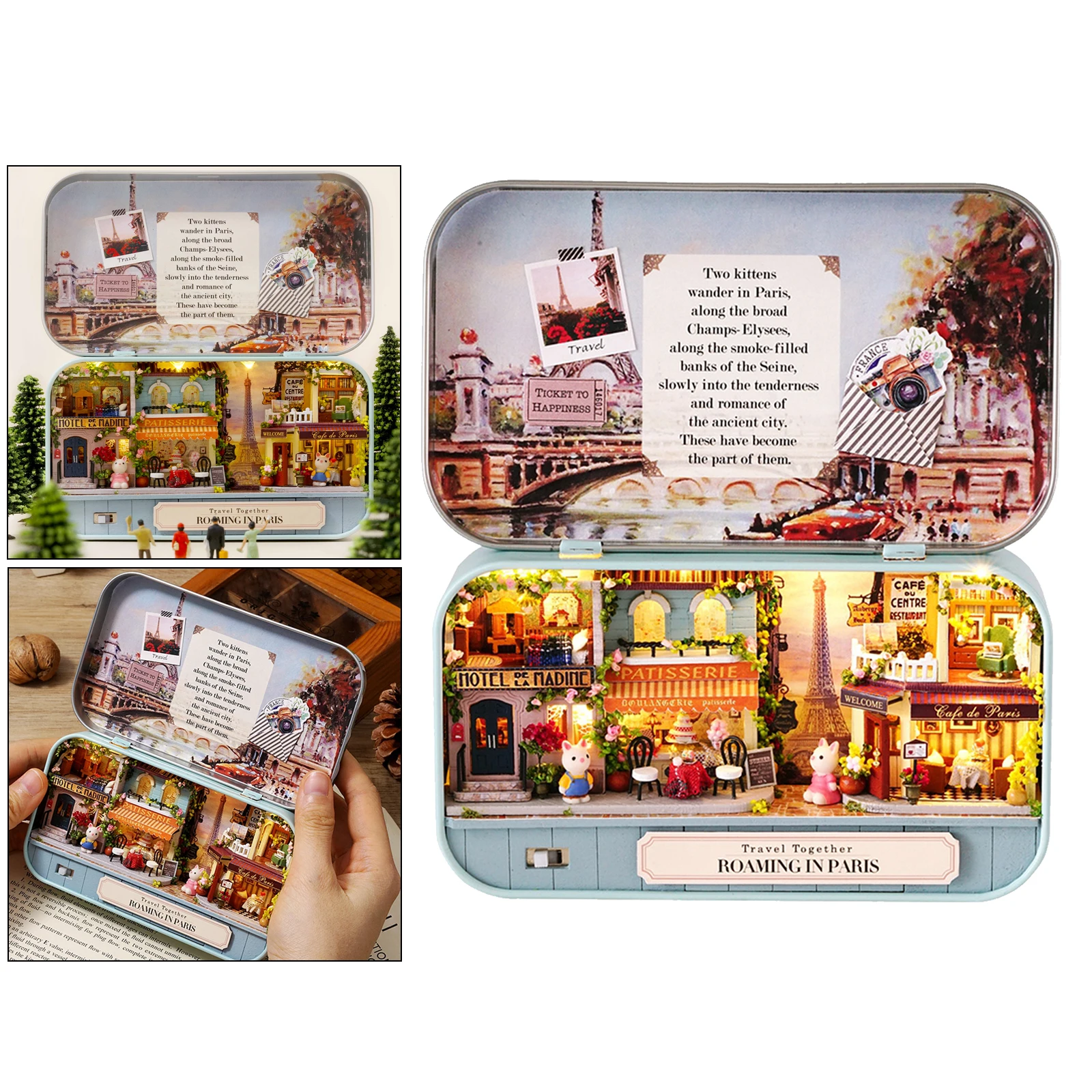 3D DIY Dollhouse Miniature Doll House Kit Box Theatre Kids Toy Gift Home Decor Figurines & Miniatures Assembled Puzzles Toys