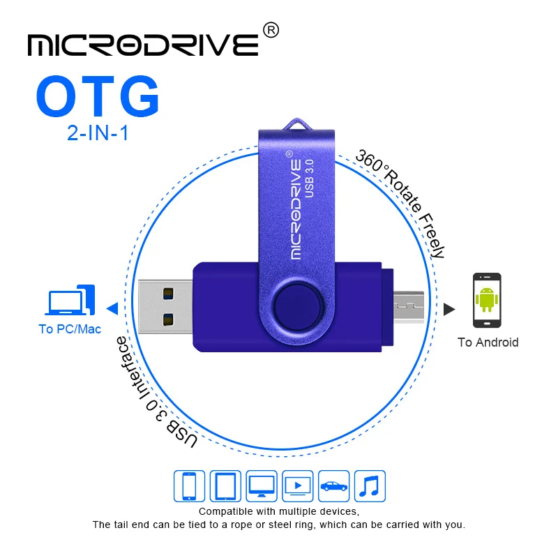 3 в 1 OTG USB флэш накопитель для смартфона Android 64 ГБ 32 Гб металлический 16 usb Бесплатная