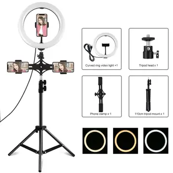

10" LED Ring Light Photographic Selfie Ring Lighting with Stand Smartphone Youtube Makeup Video Studio Tripod Ring Fill Light