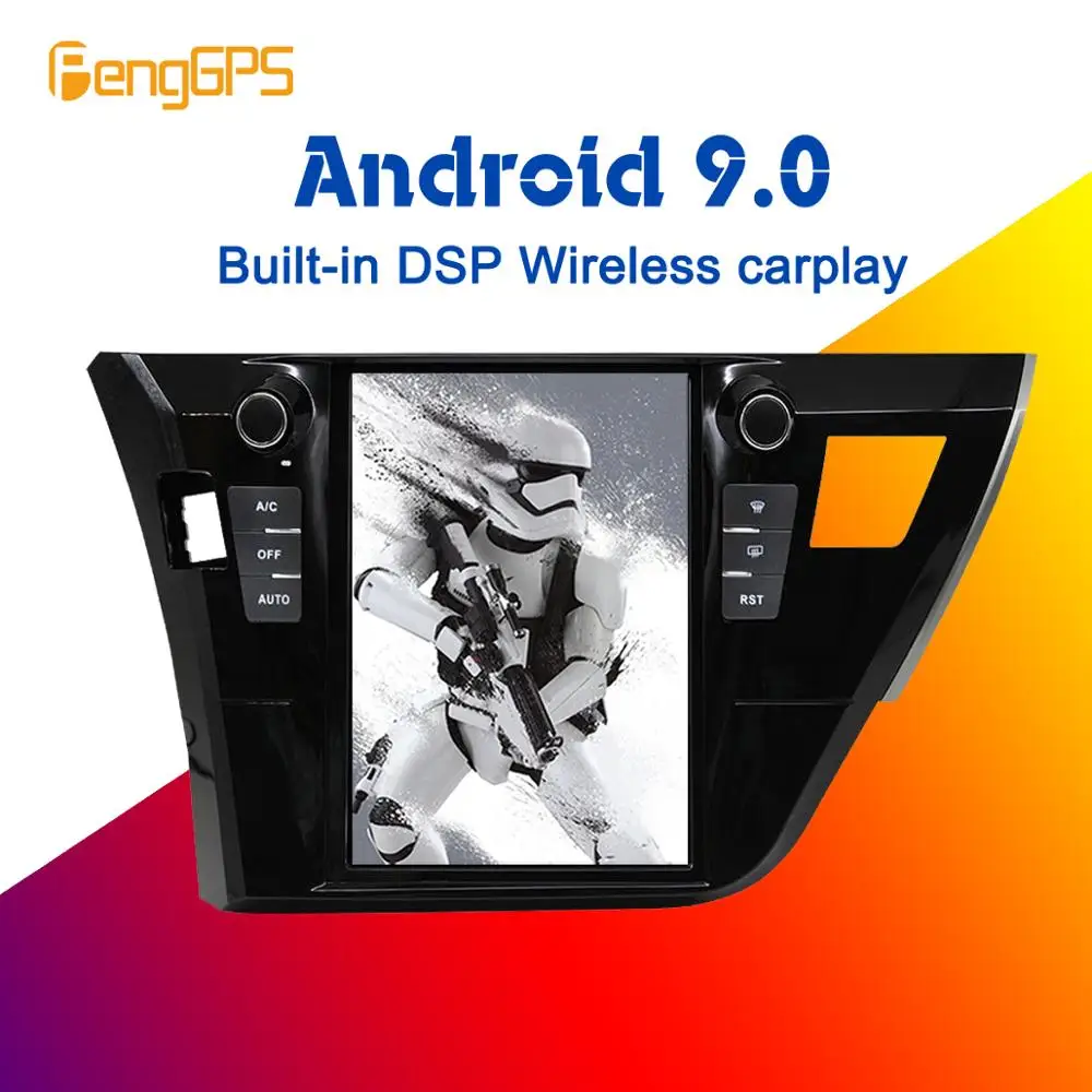 10,4 ''Тесла Android 9,0 PX6 4+ 64 Гб Встроенный DSP беспроводной CARPLAY Автомобильный мультимедийный радио для Toyota Corolla 2013- gps навигационный головное устройство без DVD плеера