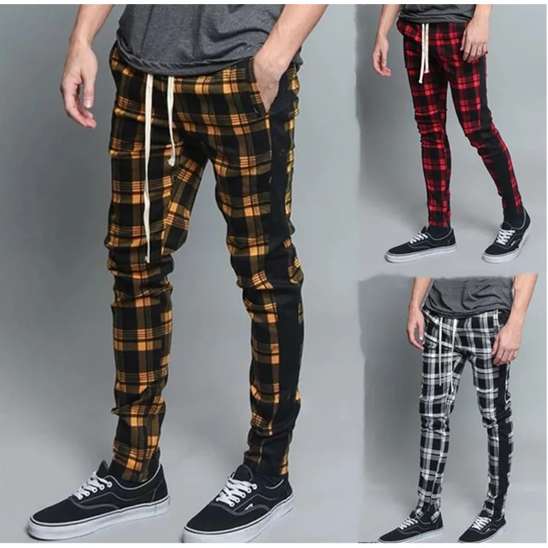 Man Pants Men's Long Casual Sport Pants Slim Fit Plaid Trousers Running Joggers Sweatpants Men's High Quality Brand Men Pants Man Pants Men's Long Casual Sport Pants Slim Fit Plaid Trousers Running Joggers Sweatpants Men's High Quality Brand Men Pants