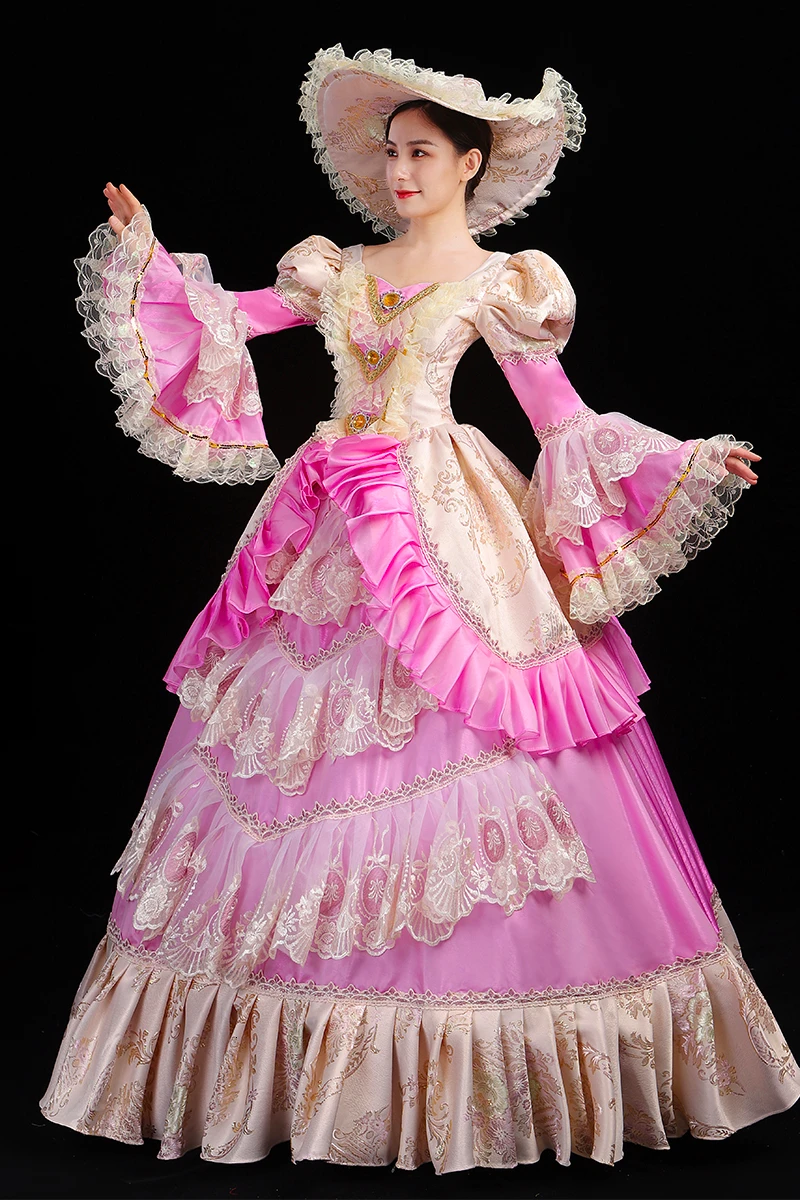 Элитные корт рококо барокко Marie Antoinette Бальные платья 18 век Ренессанс, платье для женщин
