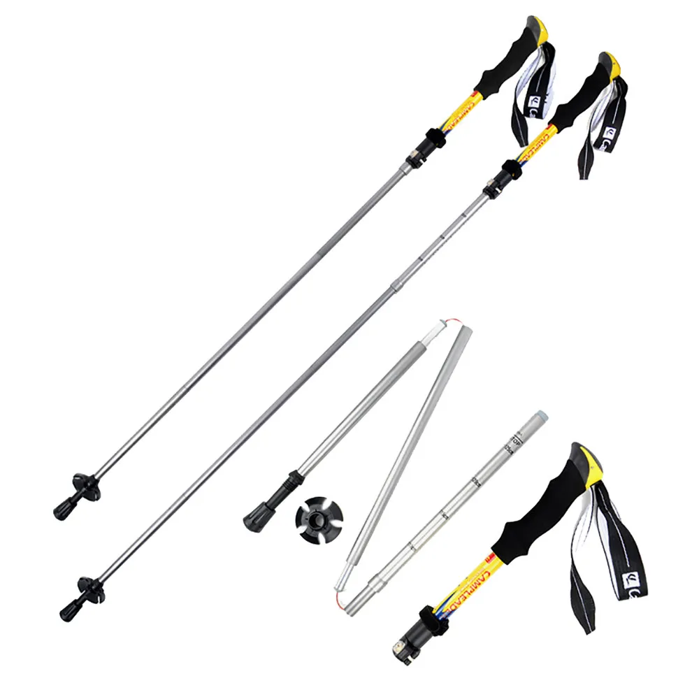 2Pcs/lot Anti Shock Nordic Walking Sticks Telescopic Trekking Hiking