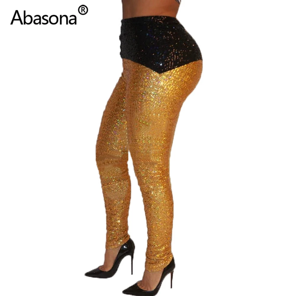 Abasona, женские узкие брюки, повседневные, для офиса, для девушек, с высокой талией, с блестками, дизайн, женские длинные штаны, Осенние, палаццо, брюки для женщин