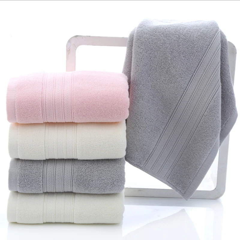 JAYQUERING New Thicken Soft Solid Color Adult Face Towel 35*73 Quick-Dry Hand Towel Cotton Towels Bathroom