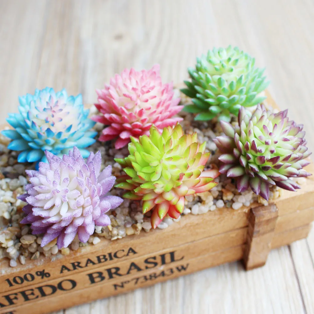 5PcsPack High Quality Simulated Succulent Plants Mini Lotus For Office Table Decoration Festival Gift Artificial Flower JH233 (1)