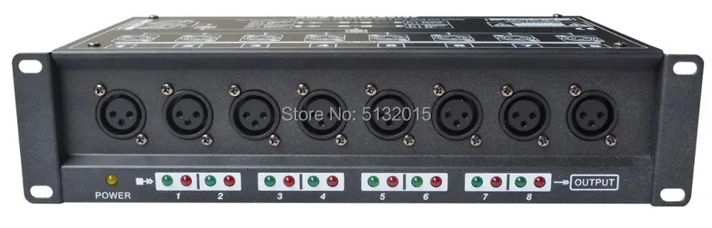 Восьмиполосный DMX Дистрибьютор с одним входом XLR Pin3 Профессиональное Освещение сцены оборудование