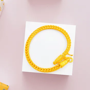 

Exquisite Women's Gold Ring 14k Yellow Gold Lucky Jewelry for Girl Female Snake Bone Chain Bracelets Charms Hand Jewelry Gifts