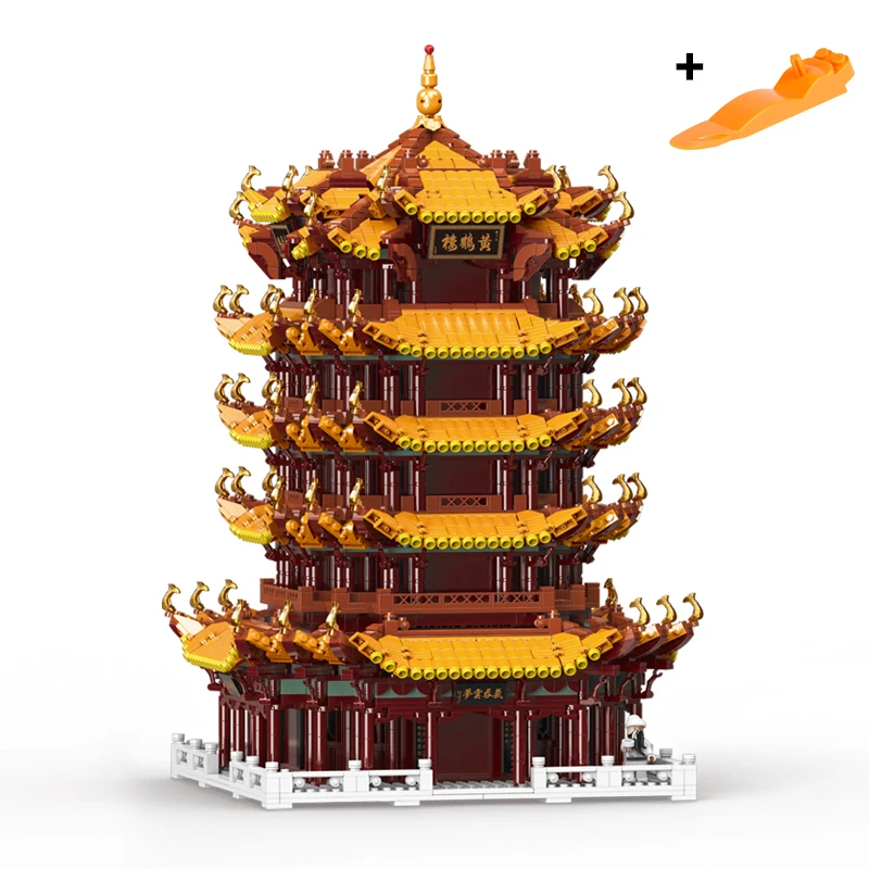 XingBao 01024 Новая китайская уличная Подлинная креативная серия желтая башня крана высокая модель сложности строительные блоки кирпичи игрушка