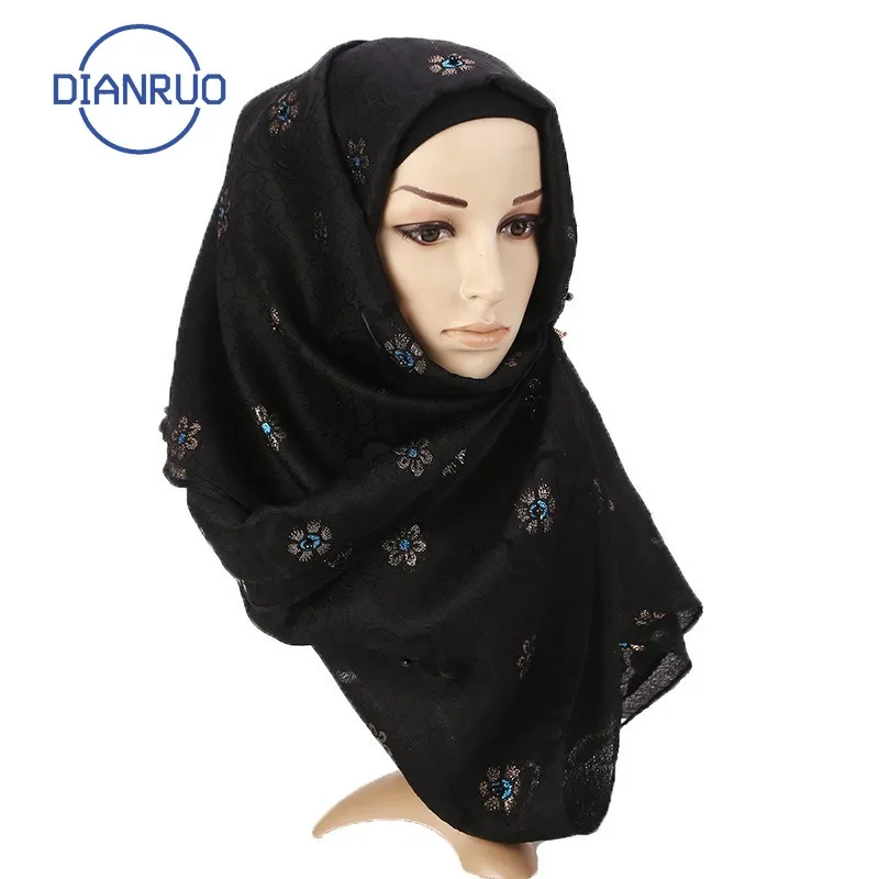 DIANRUO Fashion Pashmina Foulard Head Scarves New Design Flower Print Gold Silk Scarf Soft Organza Travel Sunscreen Shawl Q209 |