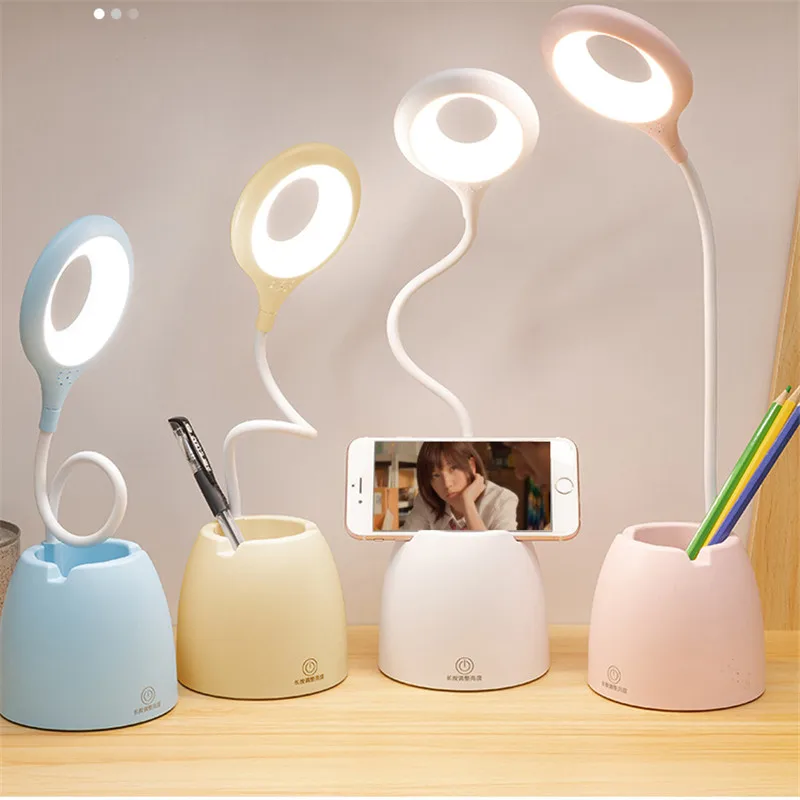 Led Desk Lamp Pen Holder Usb Charging Touch Promise Threecolor