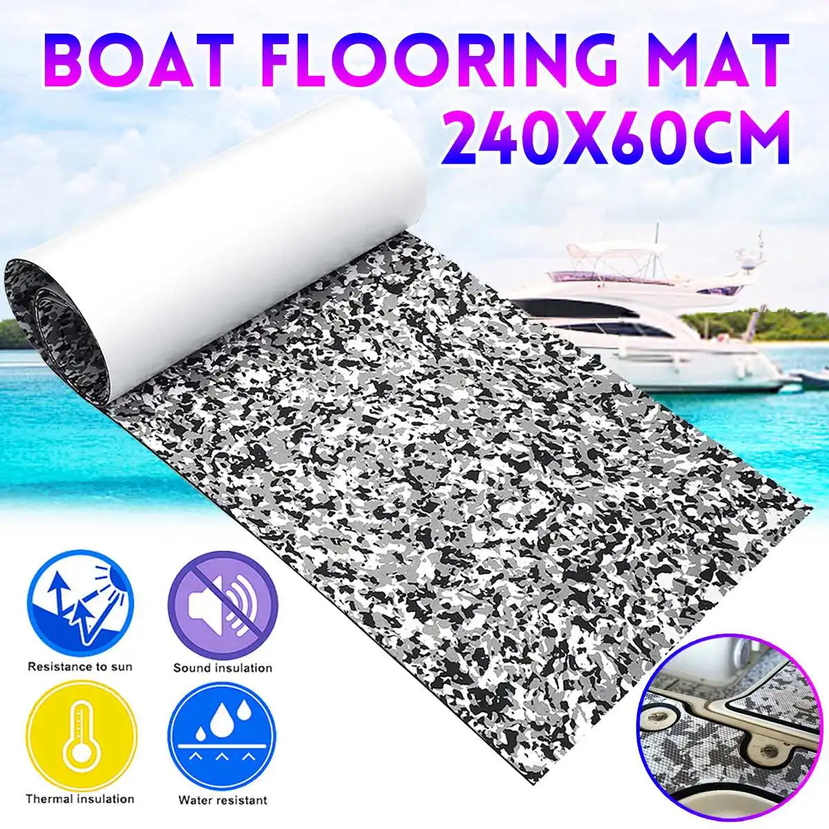 Marine Boat Yacht Floor Mat Non Slip Carpet EVA Camouflage Car Carpet