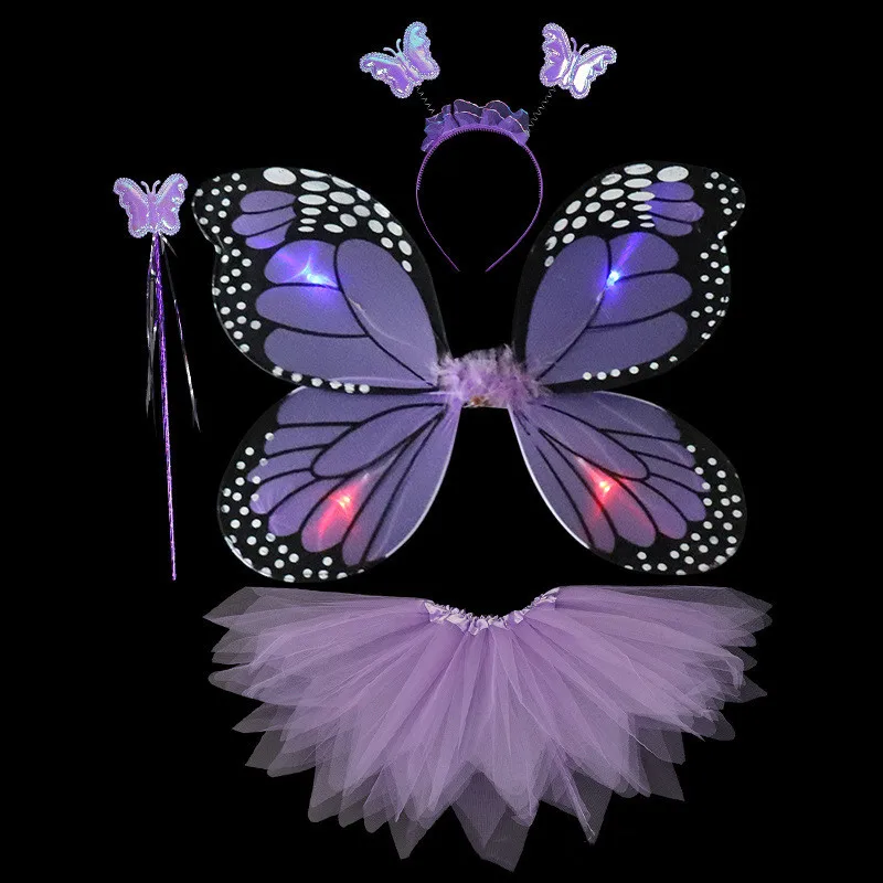 dress haloween 4Pcs Hot Sale Halloween Cosplay Fairy Angel Wings Insect Theme Costume For Kids Girls Butterfly Wings Costume Performance Dress dresses party dresses Dresses