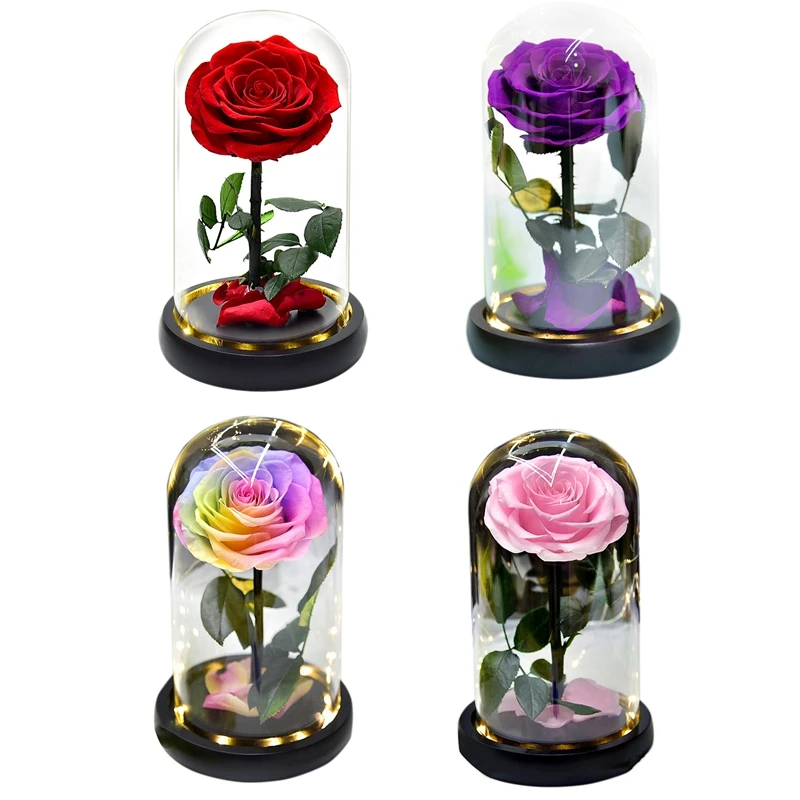 Rose That Eternal Forever Preserved Flowerin Glass Dome LED Light for Valentine's Mother's Day Birthday Gift | Инструменты