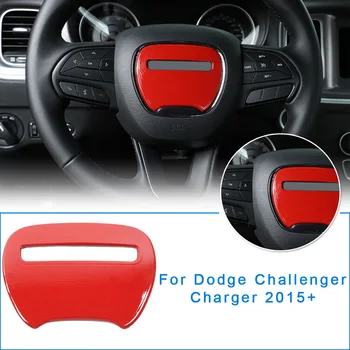 

Steering Wheel Center Sticker Decoration Cover Trim Red For Dodge Challenger/Charger 2015-2019 Car Styling Accessories