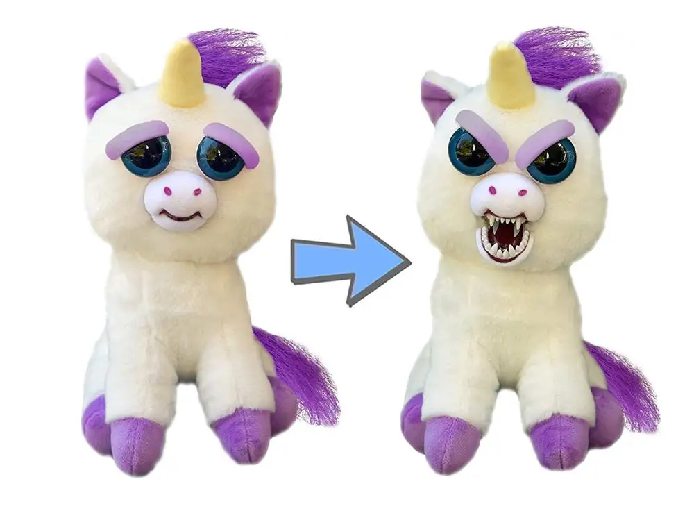 Unicorn Growl Веселые Домашние животные, меняющие лицо, единорог, мягкие игрушки для детей, чучело черепахи, плюшевая коала, сердитое животное, Очаровательная кукла бабочка - Цвет: Unicorn Growl