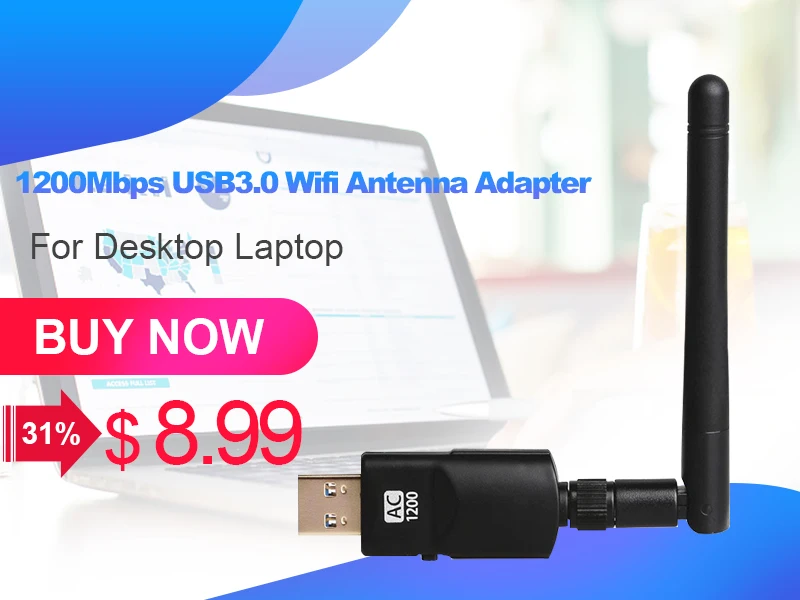 network adapter Card Mạng Wifi AC1200Mbps USB3.0 Không Dây Anten Wifi Adapter MT7612U IEEE 802.11AC Phát Wifi Thu Phát network card